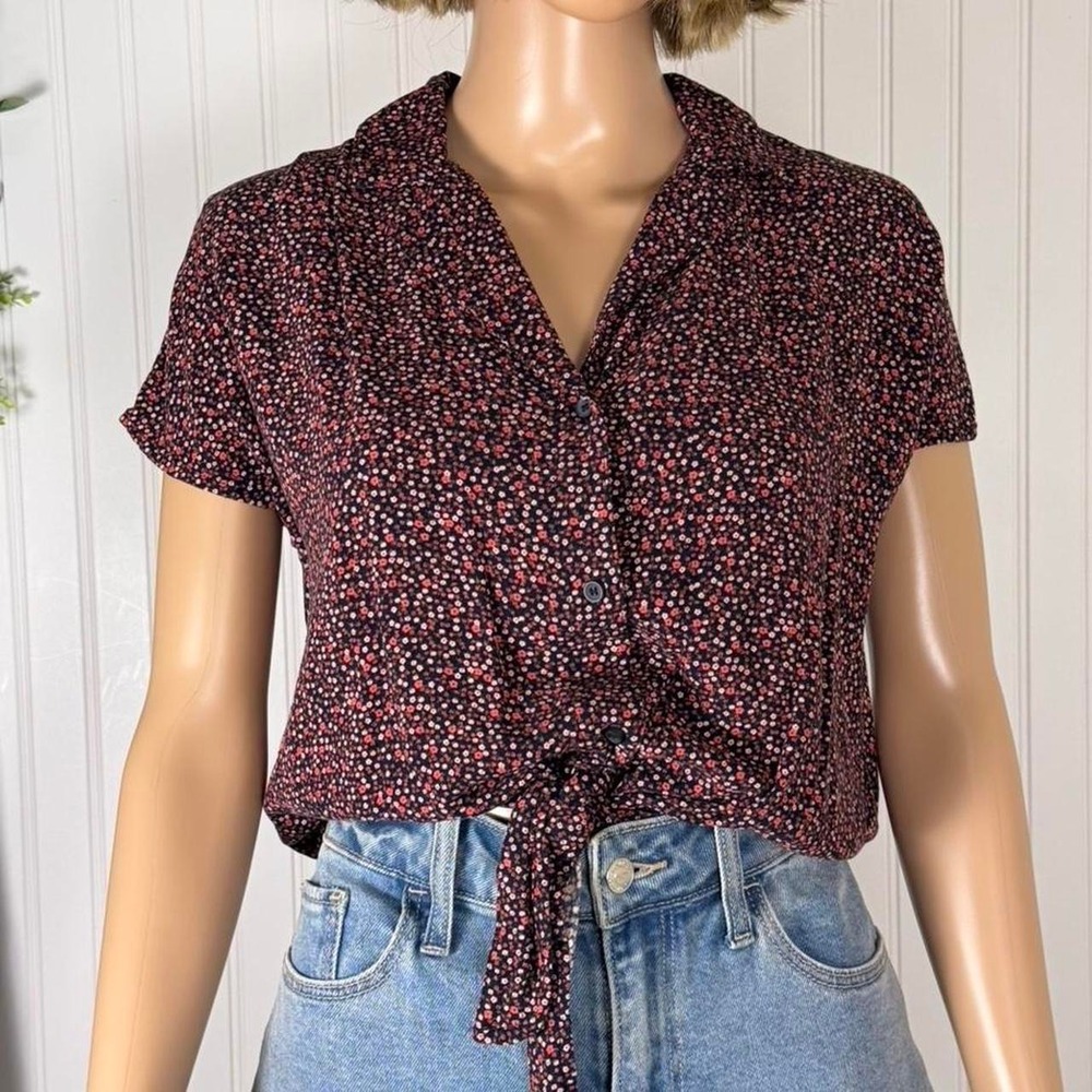 Treasure & Bond floral button-up blouse size XS